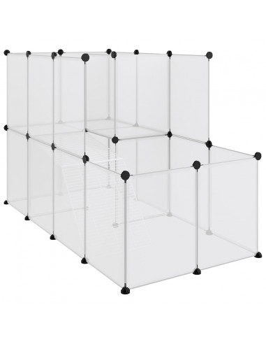 Gabbia per Piccoli Animali Trasparente 142x74x93cm PP e Acciaio