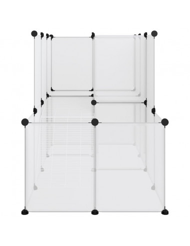 Gabbia per Piccoli Animali Trasparente 142x74x93cm PP e Acciaio