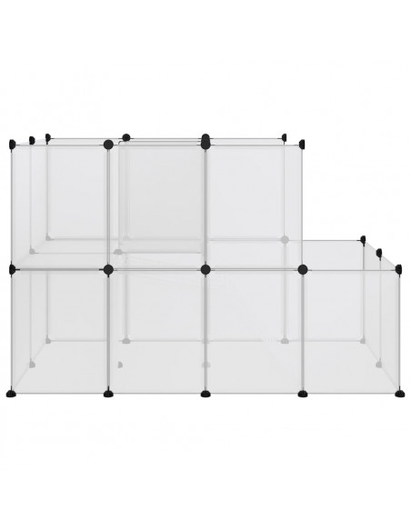 Gabbia per Piccoli Animali Trasparente 142x74x93cm PP e Acciaio