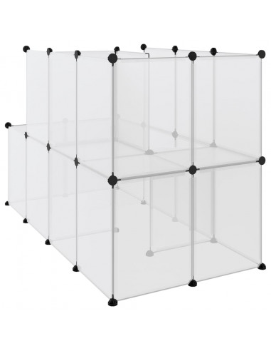 Gabbia per Piccoli Animali Trasparente 142x74x93cm PP e Acciaio