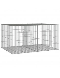 Conigliera con 2 Pannelli 110x79x54 cm Ferro Zincato 2