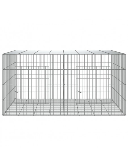 Conigliera con 2 Pannelli 110x79x54 cm Ferro Zincato