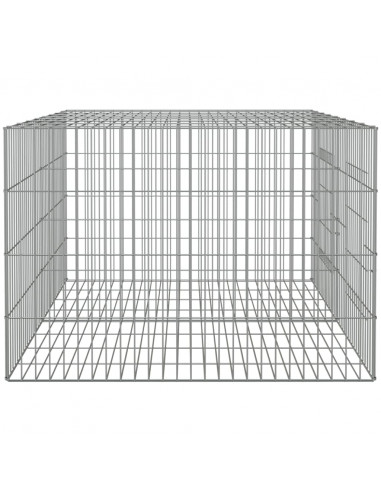Conigliera con 2 Pannelli 110x79x54 cm Ferro Zincato