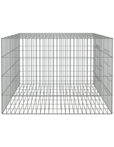 Conigliera con 2 Pannelli 110x79x54 cm Ferro Zincato