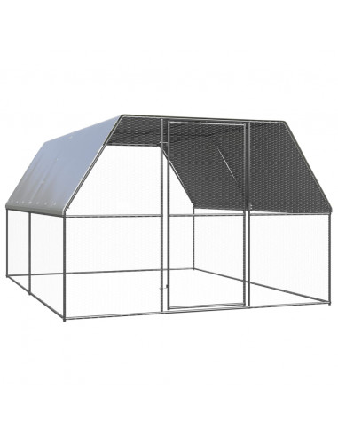 Gabbia per Polli da Esterno 3x4x2 m in Acciaio Zincato