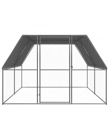Gabbia per Polli da Esterno 3x4x2 m in Acciaio Zincato