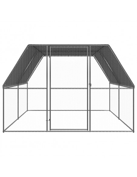 Gabbia per Polli da Esterno 3x4x2 m in Acciaio Zincato