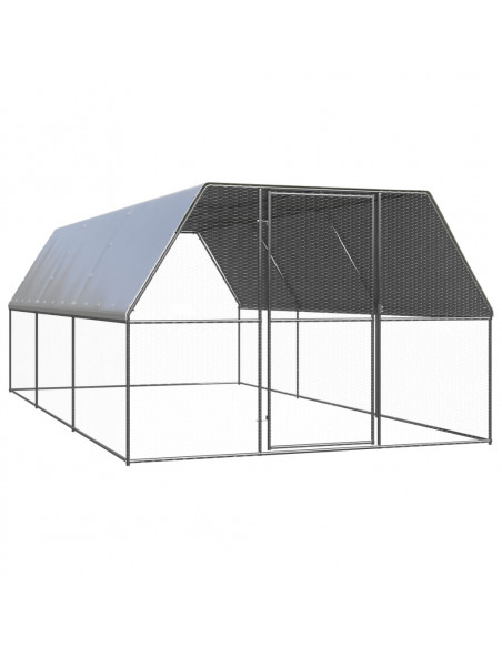 Gabbia per Polli da Esterno 3x6x2 m in Acciaio Zincato