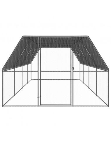 Gabbia per Polli da Esterno 3x8x2 m in Acciaio Zincato