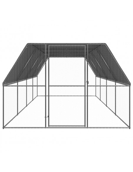 Gabbia per Polli da Esterno 3x8x2 m in Acciaio Zincato