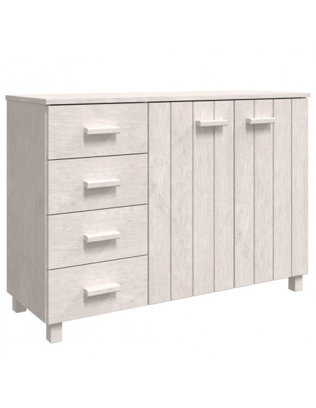 Credenza HAMAR Bianca 113x40x80 cm in Legno Massello di Pino