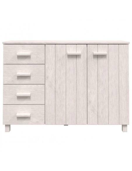 Credenza HAMAR Bianca 113x40x80 cm in Legno Massello di Pino