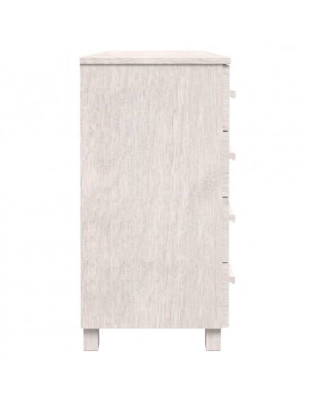 Credenza HAMAR Bianca 113x40x80 cm in Legno Massello di Pino