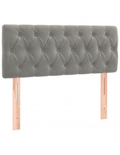 Giroletto a Molle con Materasso Grigio Chiaro 90x190 cm Velluto