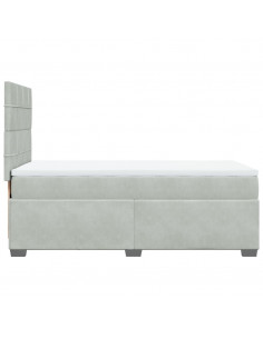 Giroletto a Molle con Materasso Grigio Chiaro 90x190 cm Velluto 2