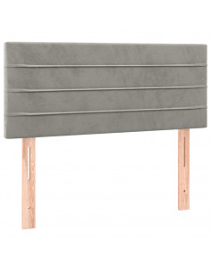 Giroletto a Molle con Materasso Grigio Chiaro 90x190 cm Velluto 2