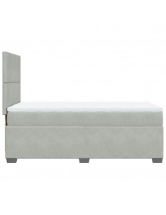 Giroletto a Molle con Materasso Grigio Chiaro 90x190 cm Velluto 2