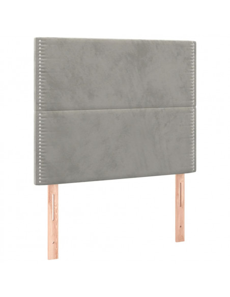 Giroletto a Molle con Materasso Grigio Chiaro 90x190 cm Velluto