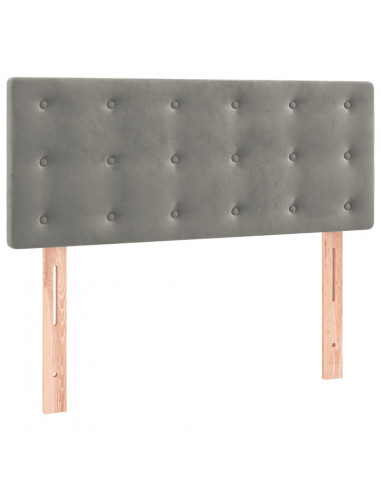 Giroletto a Molle con Materasso Grigio Chiaro 90x190 cm Velluto