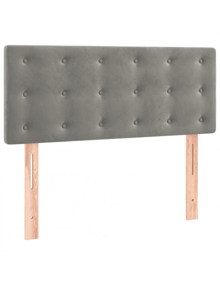 Giroletto a Molle con Materasso Grigio Chiaro 90x190 cm Velluto