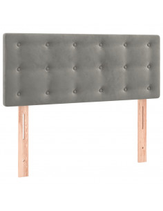 Giroletto a Molle con Materasso Grigio Chiaro 90x190 cm Velluto 2