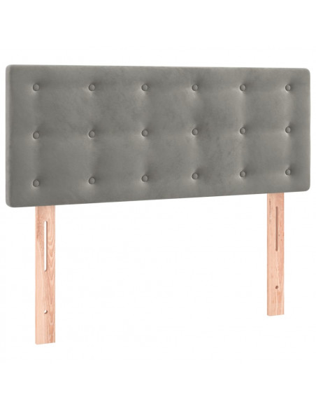 Giroletto a Molle con Materasso Grigio Chiaro 90x190 cm Velluto