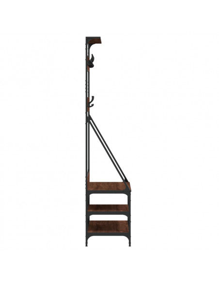 Appendiabiti con Porta Scarpe Rovere Marrone 80x40x184 cm