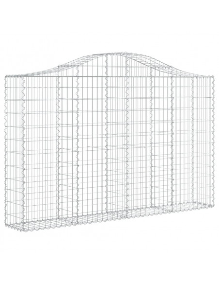 Cesti Gabbioni ad Arco 5 pz 200x30x120/140 cm Ferro Zincato