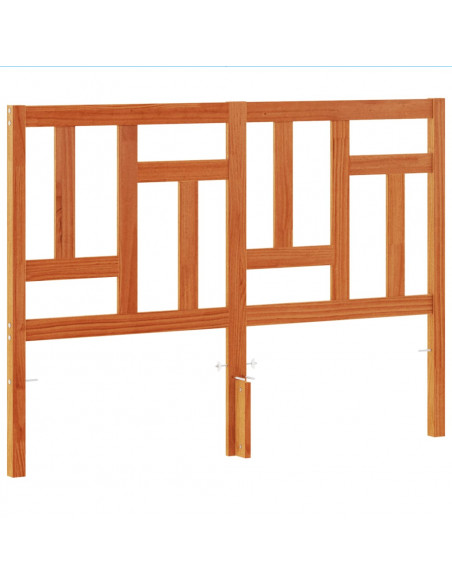 Testiera Marrone Cera 135 cm in Legno Massello di Pino