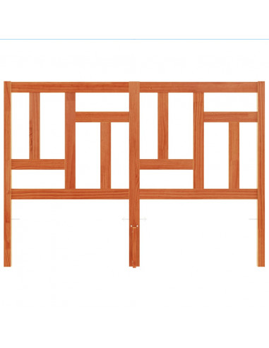 Testiera Marrone Cera 135 cm in Legno Massello di Pino