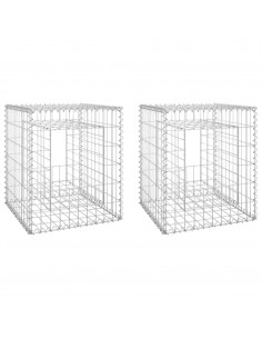 Cesti a Gabbione a Torre 2 pz 50x50x60 cm in Ferro 2