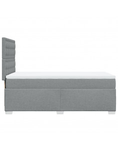 Giroletto a Molle con Materasso Grigio Chiaro 90x200 cm Tessuto 2