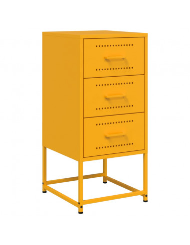 Comodini 2 pz Giallo Senape 36x39x78 cm in Acciaio