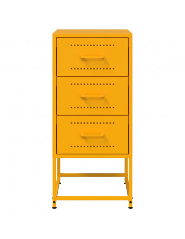 Comodini 2 pz Giallo Senape 36x39x78 cm in Acciaio