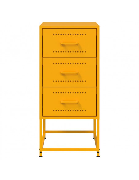 Comodini 2 pz Giallo Senape 36x39x78 cm in Acciaio