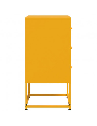 Comodini 2 pz Giallo Senape 36x39x78 cm in Acciaio