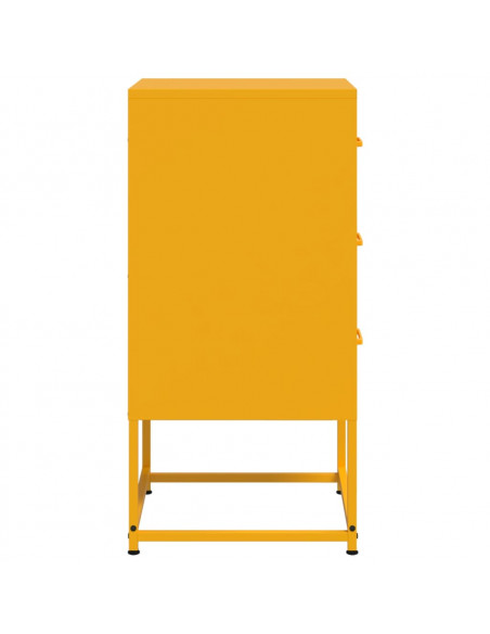 Comodini 2 pz Giallo Senape 36x39x78 cm in Acciaio