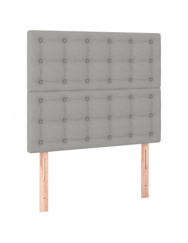 Giroletto a Molle con Materasso Grigio Chiaro 90x200 cm Tessuto