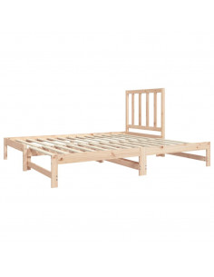 Dormeuse Estraibile 2x(90x190) cm Legno Massello di Pino
