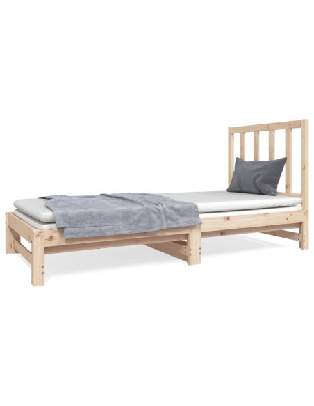 Dormeuse Estraibile 2x(90x190) cm Legno Massello di Pino