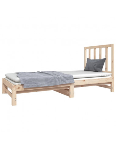 Dormeuse Estraibile 2x(90x190) cm Legno Massello di Pino