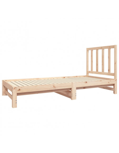 Dormeuse Estraibile 2x(90x190) cm Legno Massello di Pino