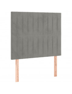 Giroletto a Molle con Materasso Grigio Chiaro 90x200 cm Velluto 2