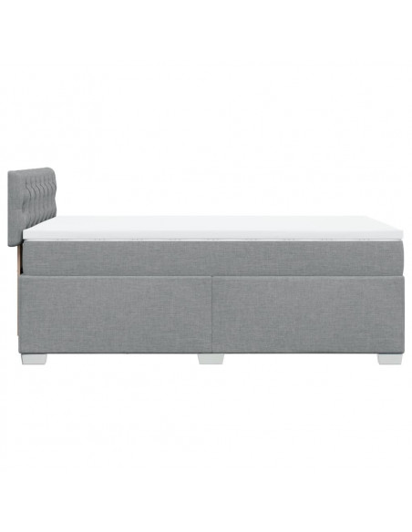 Giroletto a Molle con Materasso Grigio Chiaro100x200 cm Tessuto