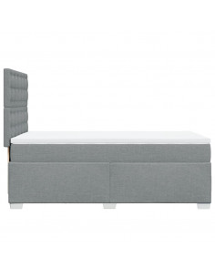 Giroletto a Molle con Materasso Grigio Chiaro100x200 cm Tessuto 2