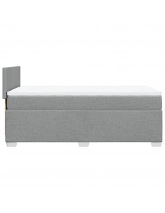 Giroletto a Molle con Materasso Grigio Chiaro100x200 cm Tessuto 2