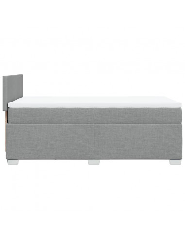 Giroletto a Molle con Materasso Grigio Chiaro100x200 cm Tessuto