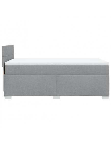 Giroletto a Molle con Materasso Grigio Chiaro100x200 cm Tessuto