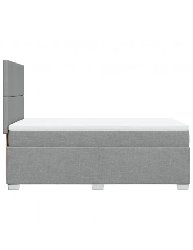 Giroletto a Molle con Materasso Grigio Chiaro100x200 cm Tessuto