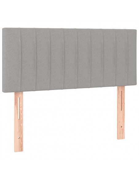 Giroletto a Molle con Materasso Grigio Chiaro100x200 cm Tessuto